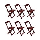 Ver imagem 1 de Kit 6 Cadeiras de Madeira Dobravel Imbuia