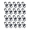 Kit 20 Cadeiras de Madeira Dobravel Preto - 1