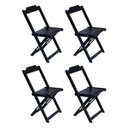 Ver imagem 1 de Kit 4 Cadeiras de Madeira Dobravel Preto