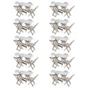 Ver imagem 1 de Kit 10 Jogos de Mesa com 4 Cadeiras de Madeira Dobrável 120x70 Ideal para Bar e Restaurante - sem Pi