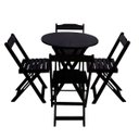 Ver imagem 1 de Conjunto de Mesa Dobravel com 4 Cadeiras Tampo Redondo 70x70 Preto