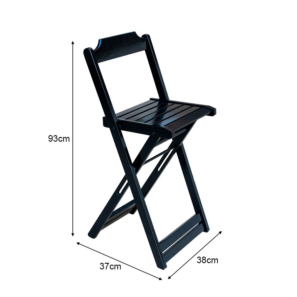 Kit 4 Jogos de Mesa Bistrô de Madeira com 2 Cadeiras Dobrável Ideal para Bar e Restaurante Preto - 4