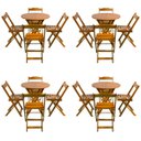 Ver imagem 1 de Kit 4 Jogos de Mesa Dobrável com 4 Cadeiras Tampo Redondo 70x70 Mel
