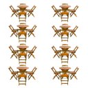 Ver imagem 1 de Kit 8 Jogos de Mesa Dobrável com 4 Cadeiras Tampo Redondo 70x70 Mel