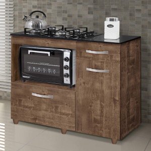 Balcão de Cozinha para Cooktop 2 Portas Violeta Kaiki Móveis