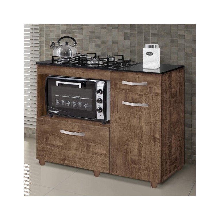 Balcão de Cozinha para Cooktop 2 Portas Violeta Kaiki Móveis