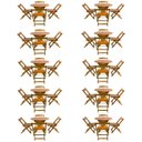 Ver imagem 1 de Kit 10 Jogos de Mesa Dobrável com 4 Cadeiras Tampo Redondo 70x70 Mel