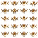Ver imagem 1 de Kit 20 Jogos de Mesa Dobrável com 4 Cadeiras Tampo Redondo 70x70 Mel