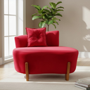 Ver imagem 2 de Namoradeira Sofá Feijão Luna 100cm Orgânica Suede Vermelho