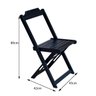 Jogo de Mesa com 4 Cadeiras de Madeira Dobrável 60x60 Ideal para Bar e Restaurante - Preto - 3