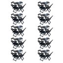 Ver imagem 1 de Kit 10 Jogos De Mesa Com 4 Cadeiras De Madeira Dobravel 60x60 Ideal Para Bar E Restaurante - Preto
