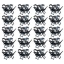 Ver imagem 1 de Kit 20 Jogos de Mesa com 4 Cadeiras de Madeira Dobrável 60x60 Ideal para Bar e Restaurante - Preto