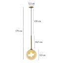 Ver imagem 4 de Pendente Dourado De Vidro Globo Ambar Lavabo Zan90