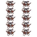 Ver imagem 1 de Kit 10 Jogos De Mesa Com 4 Cadeiras De Madeira Dobravel 60x60 Ideal Para Bar E Restaurante - Imbuia