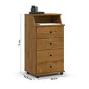 Ver imagem 4 de Conjunto de 2 Mesa de Cabeceira Luxo Ii New com 4 Gavetas Freijo