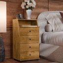 Ver imagem 2 de Conjunto de 2 Mesa de Cabeceira Luxo Ii New com 4 Gavetas Freijo