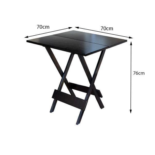 Kit 2 Jogos de Mesa com 4 Cadeiras de Madeira Dobrável 60x60 Ideal para Bar e Restaurante - Tabaco - 2