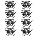 Ver imagem 1 de Kit 8 Jogos de Mesa com 4 Cadeiras de Madeira Dobrável 60x60 Ideal para Bar e Restaurante -Tabaco