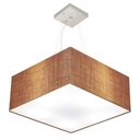 Ver imagem 1 de Lustre Pendente Quadrado Md-4040 Cúpula em Tecido 21/50x50cm Palha - Bivolt