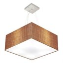 Ver imagem 3 de Lustre Pendente Quadrado Md-4040 Cúpula em Tecido 21/50x50cm Palha - Bivolt