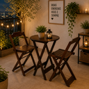 Ver imagem 3 de Conjunto de Mesa Bistrô de Madeira com 2 Cadeiras Dobravel Ideal para Bar e Restaurante Imbuia