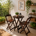 Ver imagem 2 de Conjunto de Mesa Bistrô de Madeira com 2 Cadeiras Dobravel Ideal para Bar e Restaurante Imbuia