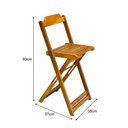 Ver imagem 4 de Conjunto de Mesa Bistrô de Madeira com 4 Cadeiras Dobrável Ideal para Bar e Restaurante Mel