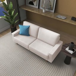 Sofá na Caixa Fit 03 Lugares Living 180cm Bouclé - 8
