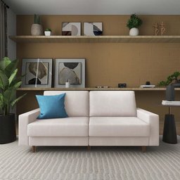 Sofá na Caixa Fit 03 Lugares Living 180cm Bouclé - 7
