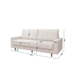 Sofá na Caixa Fit 03 Lugares Living 180cm Bouclé - 5