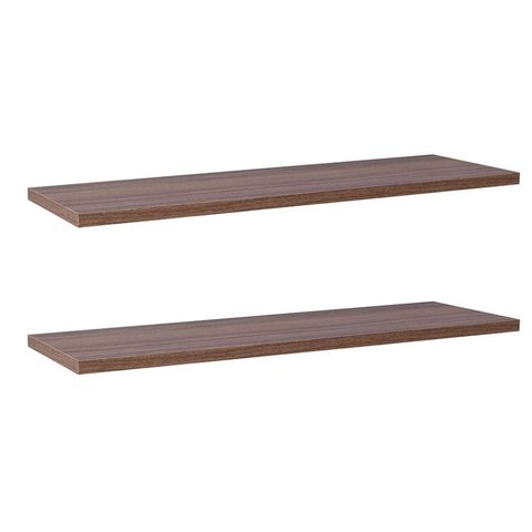 Kit com 2 Prateleiras 60 X 15cm Suporte Invisivel Cor Nogal Malaga (madeira Escura)