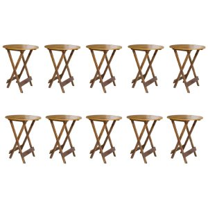 Kit 10 Mesas De Madeira Bistrô Dobravel Ideal Para Bar E Restaurante Mel