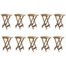 Kit 10 Mesas De Madeira Bistrô Dobravel Ideal Para Bar E Restaurante Mel - 1