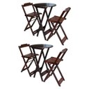 Ver imagem 1 de Kit 2 Jogos De Mesa Bistrô De Madeira Com 2 Cadeiras Dobravel Ideal Para Bar E Restaurante Imbuia