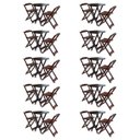 Ver imagem 1 de Kit 10 Jogos De Mesa Bistrô De Madeira Com 2 Cadeiras Dobravel Ideal Para Bar E Restaurante Imbuia