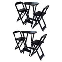 Ver imagem 1 de Kit 2 Jogos De Mesa Bistrô De Madeira Com 2 Cadeiras Dobravel Ideal Para Bar E Restaurante Tabaco
