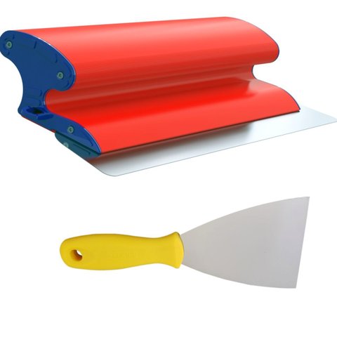Desempenadeira Nivelopro 80cm Lâmina em Aço Inox + Espátula Profissional 6cm Aço Carbono Pvc