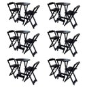Ver imagem 1 de Kit 6 Jogos De Mesa Bistrô De Madeira Com 2 Cadeiras Dobravel Ideal Para Bar E Restaurante Tabaco