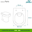 Ver imagem 6 de Tampa de Vaso Assento Paris para Bacia Ideal Standard Branco 6LPF