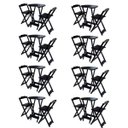 Ver imagem 1 de Kit 8 Jogos De Mesa Bistrô De Madeira Com 2 Cadeiras Dobravel Ideal Para Bar E Restaurante Preto