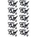 Ver imagem 1 de Kit 10 Jogos De Mesa Bistrô De Madeira Com 2 Cadeiras Dobravel Ideal Para Bar E Restaurante Preto
