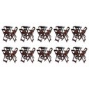 Ver imagem 1 de Kit 10 Jogos De Mesa Bistrô De Madeira Com 4 Cadeiras Dobravel Ideal Para Bar E Restaurante Imbuia