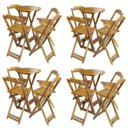 Ver imagem 1 de Kit 4 Jogos De Mesa Bistrô De Madeira Com 4 Cadeiras Dobravel Ideal Para Bar E Restaurante Mel