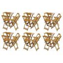 Ver imagem 1 de Kit 6 Jogos De Mesa Bistrô De Madeira Com 4 Cadeiras Dobravel Ideal Para Bar E Restaurante Mel