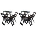 Ver imagem 1 de Kit 2 Jogos De Mesa Bistrô De Madeira Com 4 Cadeiras Dobravel Ideal Para Bar E Restaurante Tabaco