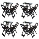 Ver imagem 1 de Kit 4 Jogos De Mesa Bistrô De Madeira Com 4 Cadeiras Dobravel Ideal Para Bar E Restaurante Tabaco
