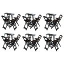 Ver imagem 1 de Kit 6 Jogos De Mesa Bistrô De Madeira Com 4 Cadeiras Dobravel Ideal Para Bar E Restaurante Tabaco