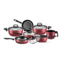 Ver imagem 1 de Jogo de Panelas MTA Madri Supra Antiaderente Tampas de Vidro 07 Peças Cereja