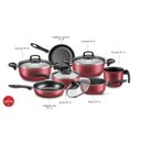 Ver imagem 2 de Jogo de Panelas MTA Madri Supra Antiaderente Tampas de Vidro 07 Peças Cereja