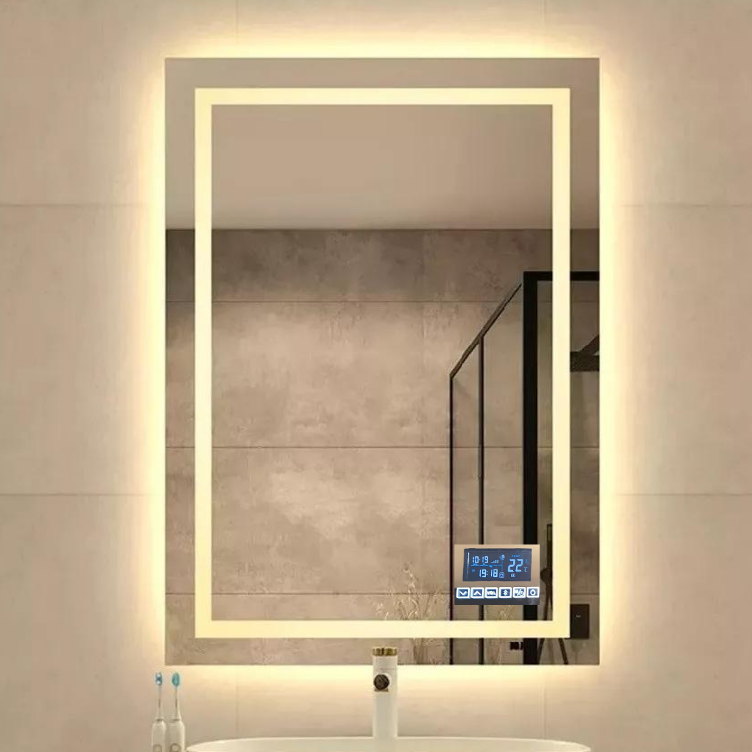 Espelho Iluminado Inteligente 50x70cm Touch-screen, Music Player, Compatível com Alexa 3000k Branco - 1